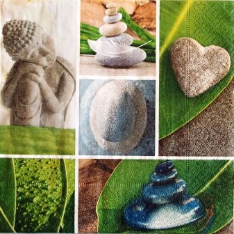 Zen et fraîcheur : bouddha, galets