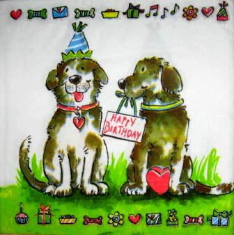 2 chiens "happy birthday"