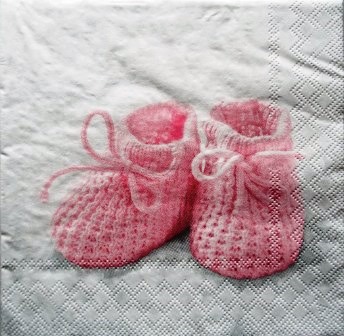 Chaussons bébé roses en tricot