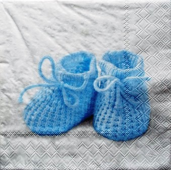 Chaussons bébé bleus en tricot