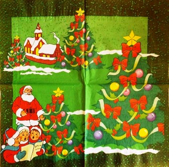 Père Noël, sapin et chorale d'enfants