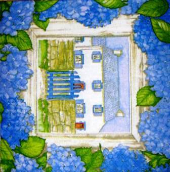 La maison aux hortensias bleus
