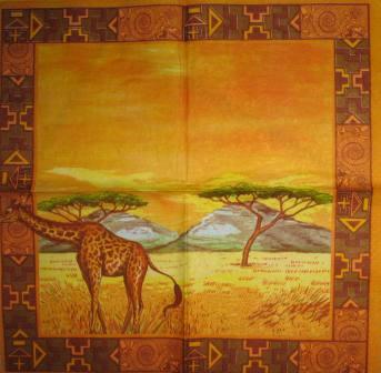 Girafe sur beau paysage