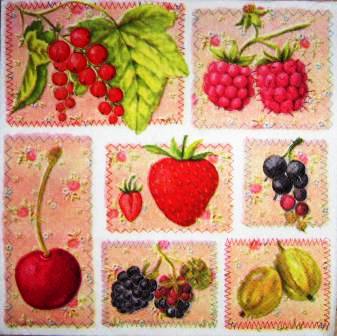 Vignettes de fruits rouges variés