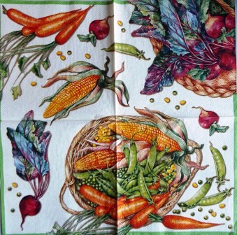 Corbeille de légumes : pois,carottes,maïs