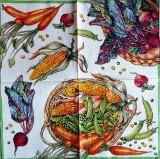 Corbeille de légumes : pois,carottes,maïs
