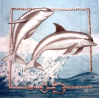 Dessin de 2 dauphins qui sautent