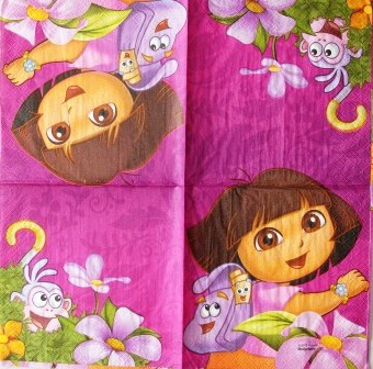 Dora et ses amis, fond violet