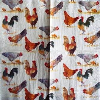 Poules, coqs et poussins variés