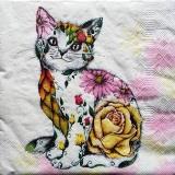 Beau chat fleuri