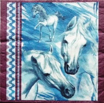 Beaux dessins de chevaux, fond bleu