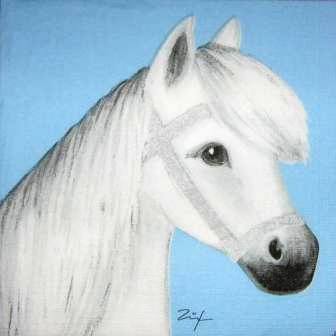 Dessin de tête de cheval blanc