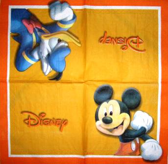 Mickey et Donald fond orange
