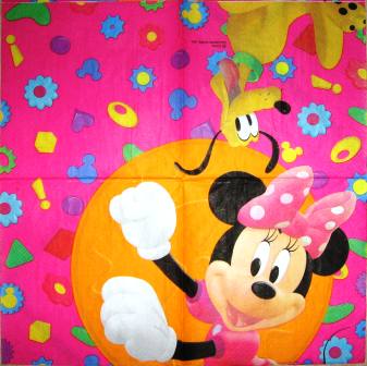 Minnie et Pluto, rond orange