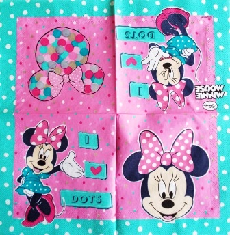 Minnie en rose et vert