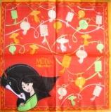 Mulan et son cheval, fond rouge