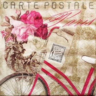 Vélo au panier de roses à Paris
