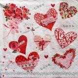 Coeurs et fleurs rouges