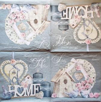 Style Shabby Chic, bougies,oiseaux,roses