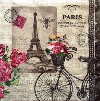 Vélo aux roses à la Tour Eiffel, Paris