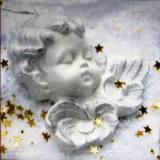 Belle t&ecirc;te d'ange aux &eacute;toiles dor&eacute;es