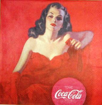 Coca-Cola : femme en rouge