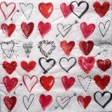 Divers coeurs rouges et noirs
