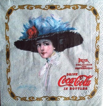 Coca-Cola : belle femme au chapeau