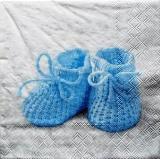 Chaussons bébé bleus en tricot