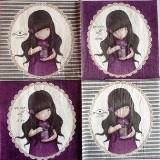 Jolie petite fille en violet Gorjuss