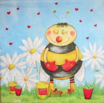 Petite abeille aux fleurs