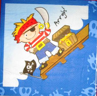 Petit pirate, fond bleu