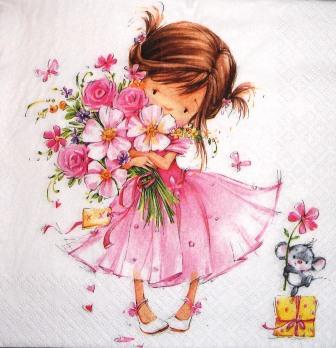 La petite fille aux fleurs et petite souris