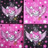 Pirate fille, tête de mort et coeurs