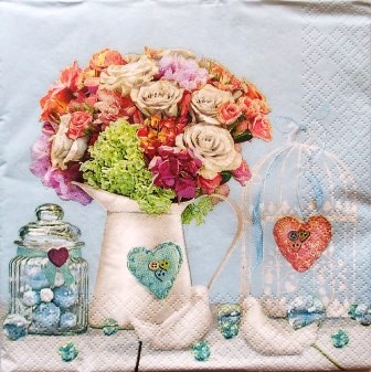 Bouquet de fleurs style Shabby Chic