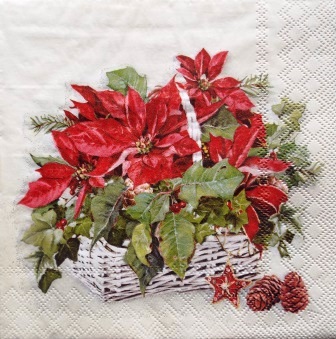 Panier de poinsettias de Noël