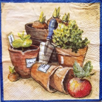 Pots de fleurs et pelle de jardinage