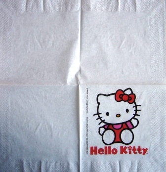 Hello Kitty sur fond blanc