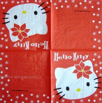 Tête d'Hello Kitty et sa fleur rouge