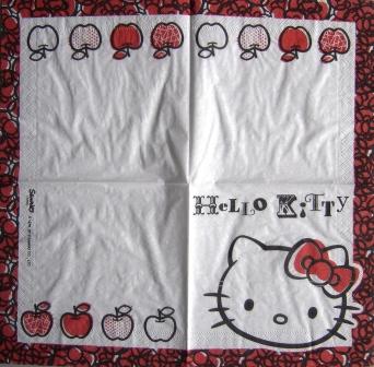 Hello Kitty aux pommes, rouge et blanc