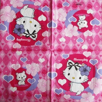 Charmmy Kitty coeurs mauves et roses