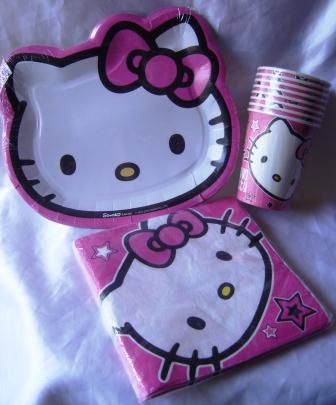 Kit vaisselle jetable Hello Kitty étoiles