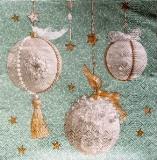 boules de noël blanches et or