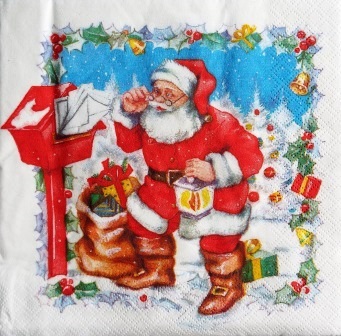 Le Père-Noël à la boite aux lettres