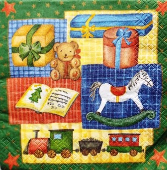 Jouets de Noël : cheval à bascule, ourson