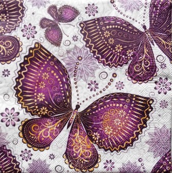 Très beaux papillons violet et or